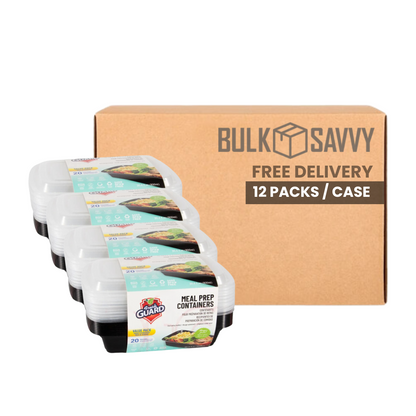 Bulk Order: 240 COUNT, Fresh Guard Food Containers, 30.4oz - (12 packs of 10 containers per case)