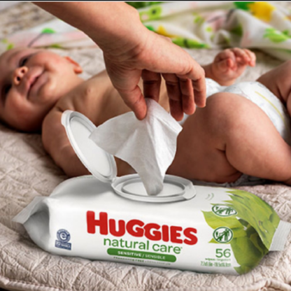 Bulk Order: 560 COUNT, Huggies Wipes Natural Care - (10 packs of 56 wipes per case)