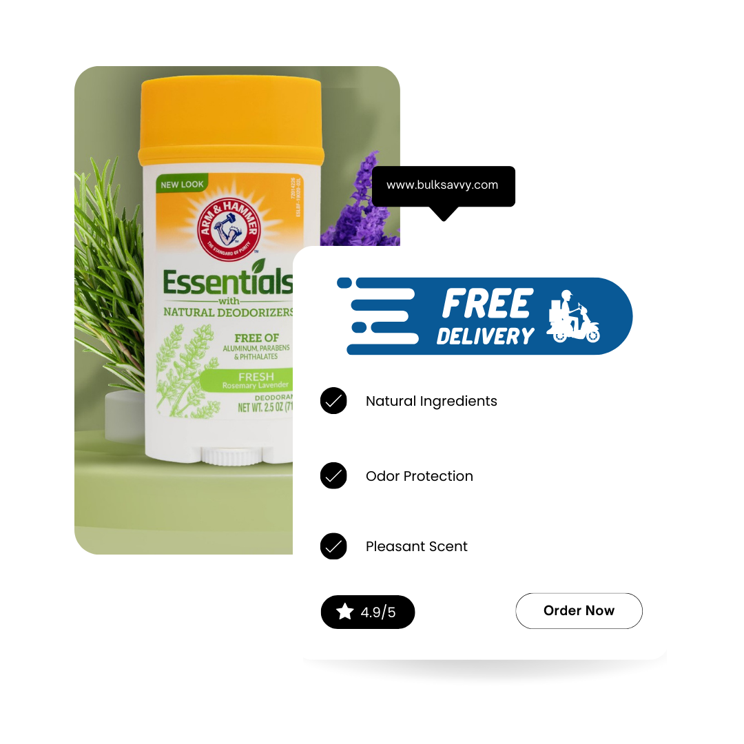 Bulk Order: Arm & Hammer Essentials Deodorant Rosemary Lavender, 2.5oz - (12 Packs per Case)