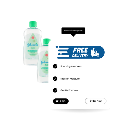 Bulk Order: Johnson’s Baby Oil Aloe Vera, 500ML - (12 Bottles per Case)