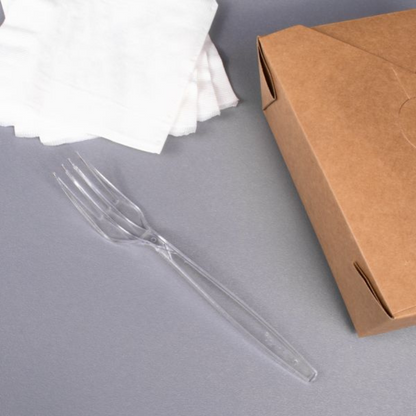 Bulk Order: 864 COUNT, Ideal Dining HD Clear Forks- (24 packs with 36 pieces of forks per case)