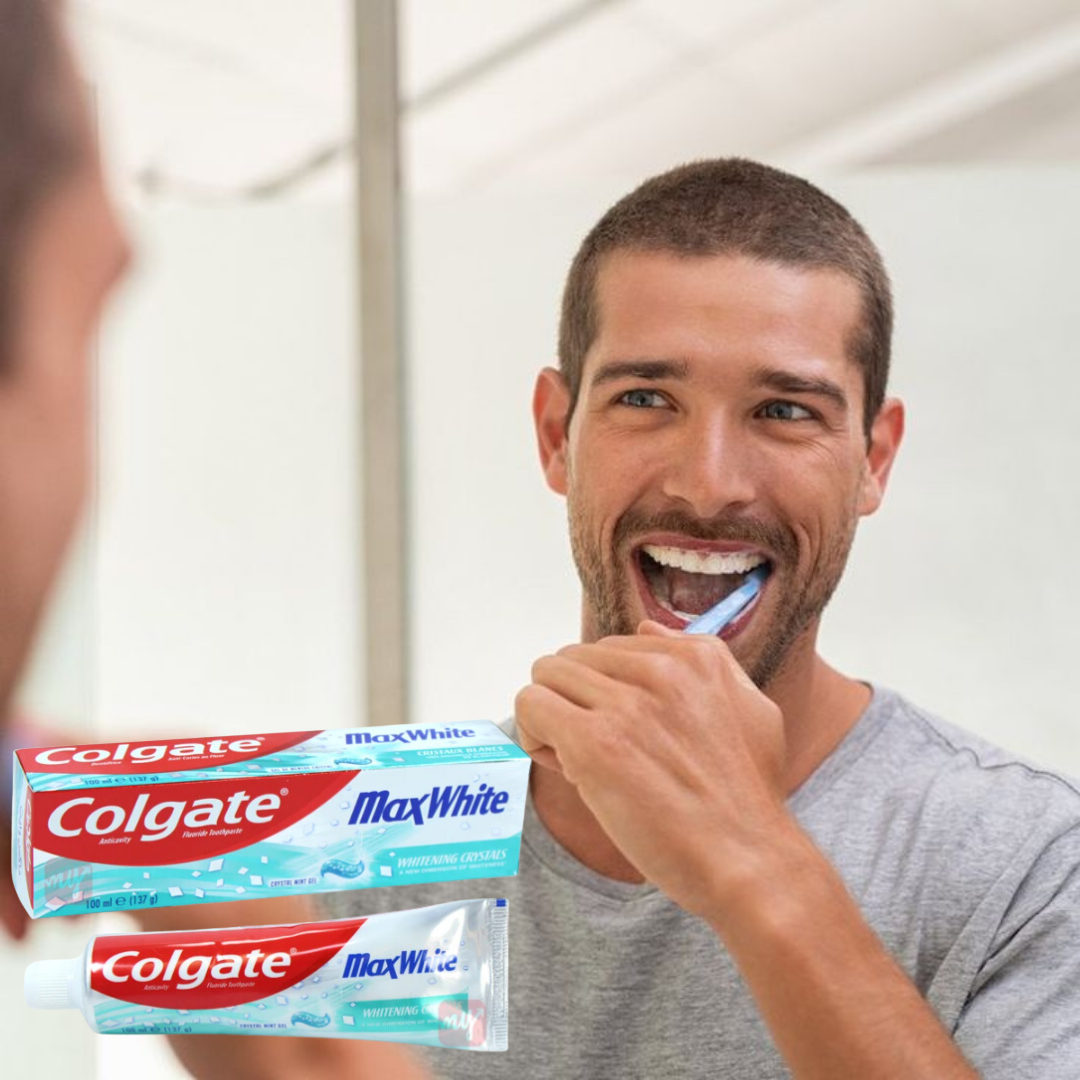 Bulk Order: Colgate MaxWhite Toothpaste Crystal Mint Gel, 100ML (137g) 4.8oz - (72 Boxes per Case)