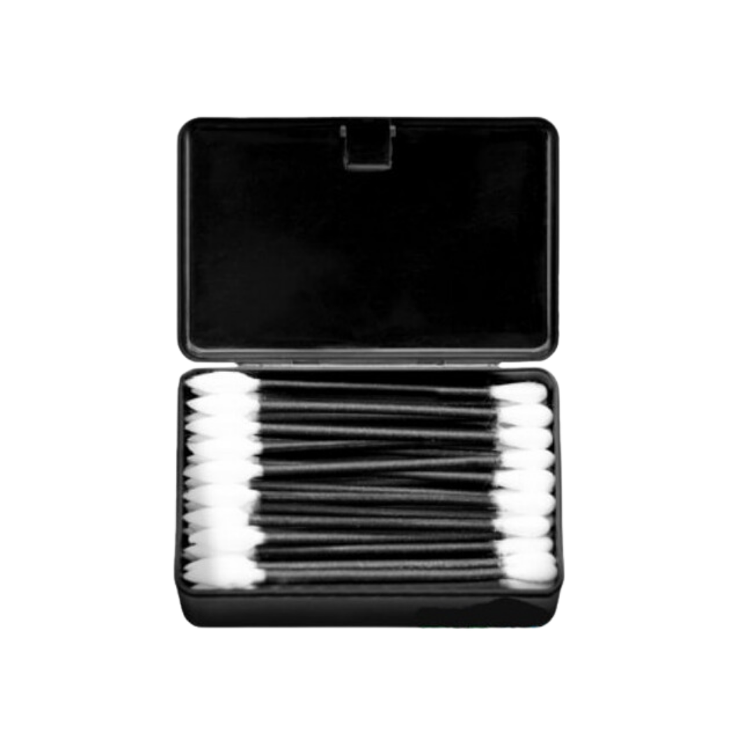 Bulk Order: Mandatory Cotton Swabs Black Plastic Stick, 500CT - (24 Packs per Case)