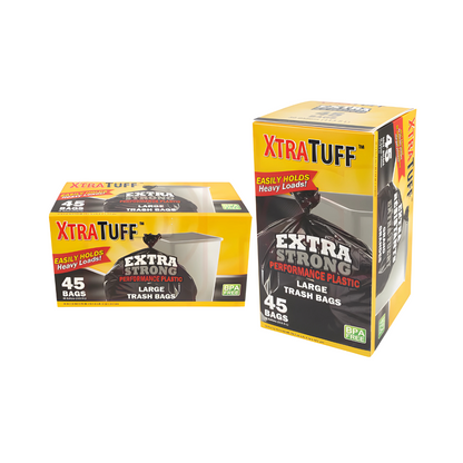 Bulk Order: 540 COUNT, XtraTuff™ Trash Bag 30 Gallon - (12 Boxes of 45 bags per case)