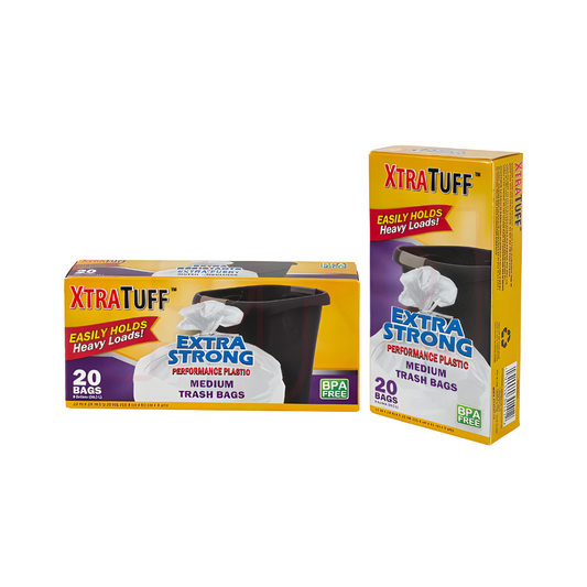 Bulk Order: 480 COUNT, XtraTuff™ Twist Tie Trash Bag 8 Gallon  - (24 Boxes of 20 bags per case)