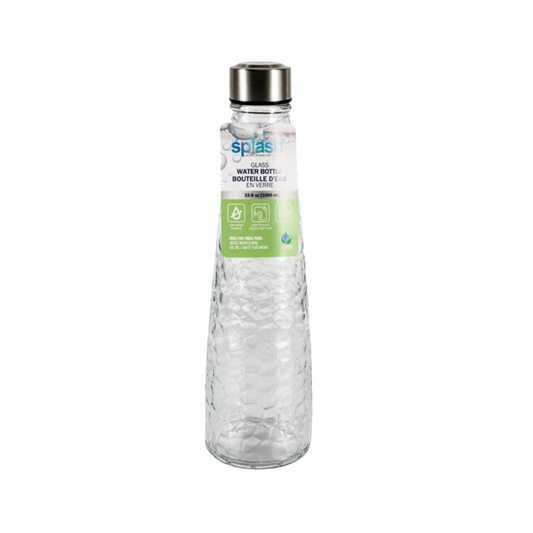 Bulk Order: Splash Glass Water Bottle, 33.8oz - (12 bottles per case)