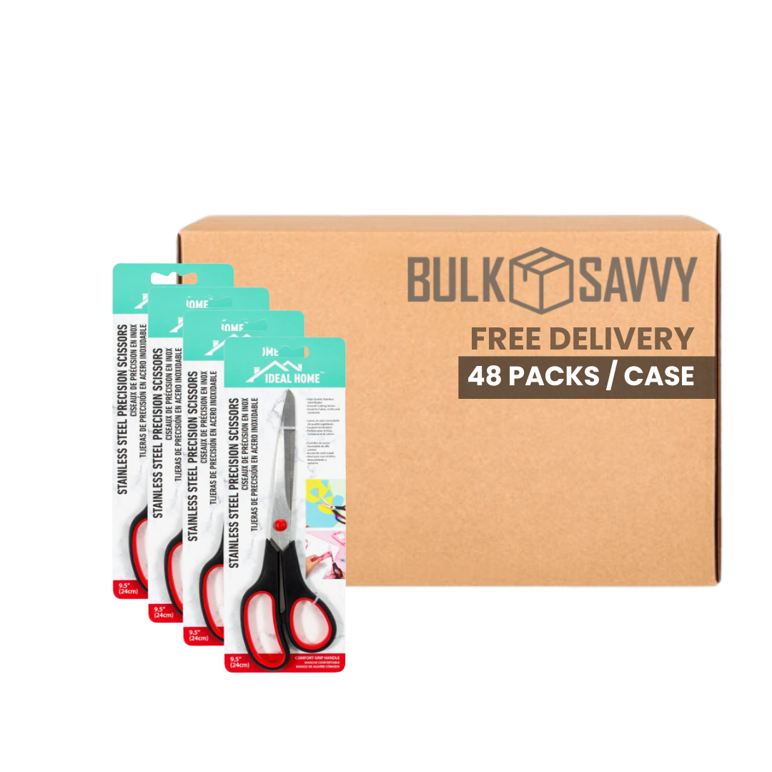 Bulk Order: Ideal Home Scissors, 9.5in - (48 Packs per Case)