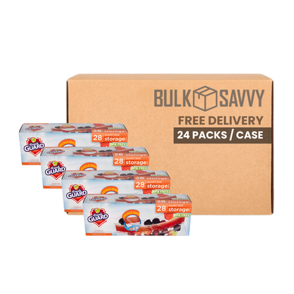 Bulk Order: 672 COUNT, Fresh Guard Double Zipper Storage Quart - (24 boxes of 28 bags per case)