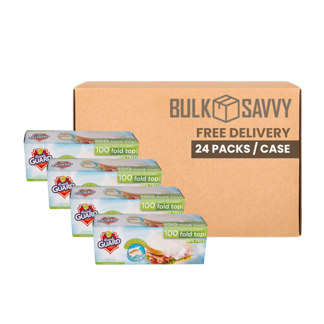 Bulk Order: 2400 COUNT, Fresh Guard Fold Top Sandwich - (24 boxes of 100 sheets per case)