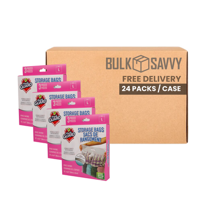 Bulk Order: 72 COUNT, Fresh Guard Storage Bag Large - (24 boxes of 3 bags per case)