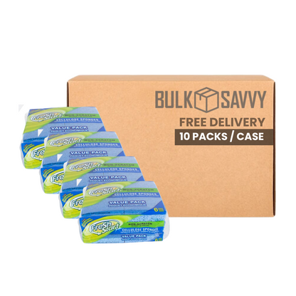 Bulk Order: 60 COUNT, Fresh Start Non-Scratch Sponge - (10 boxes of 6 sponges per case)