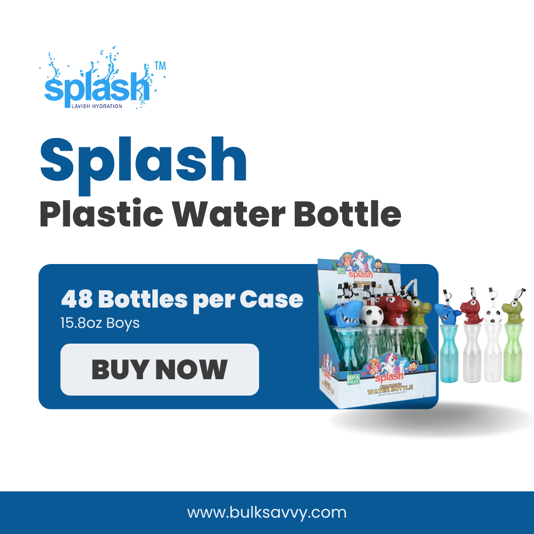 Bulk Order: Splash Children's Plastic Water Bottle for Boys, 15.8oz - (48 Bottles per case)