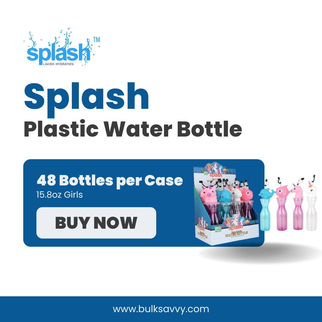 Bulk Order: Splash Children's Plastic Water Bottle for Girls, 15.8oz - (48 bottles per case)