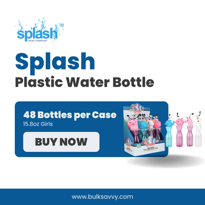 Bulk Order: Splash Children's Plastic Water Bottle for Girls, 15.8oz - (48 bottles per case)