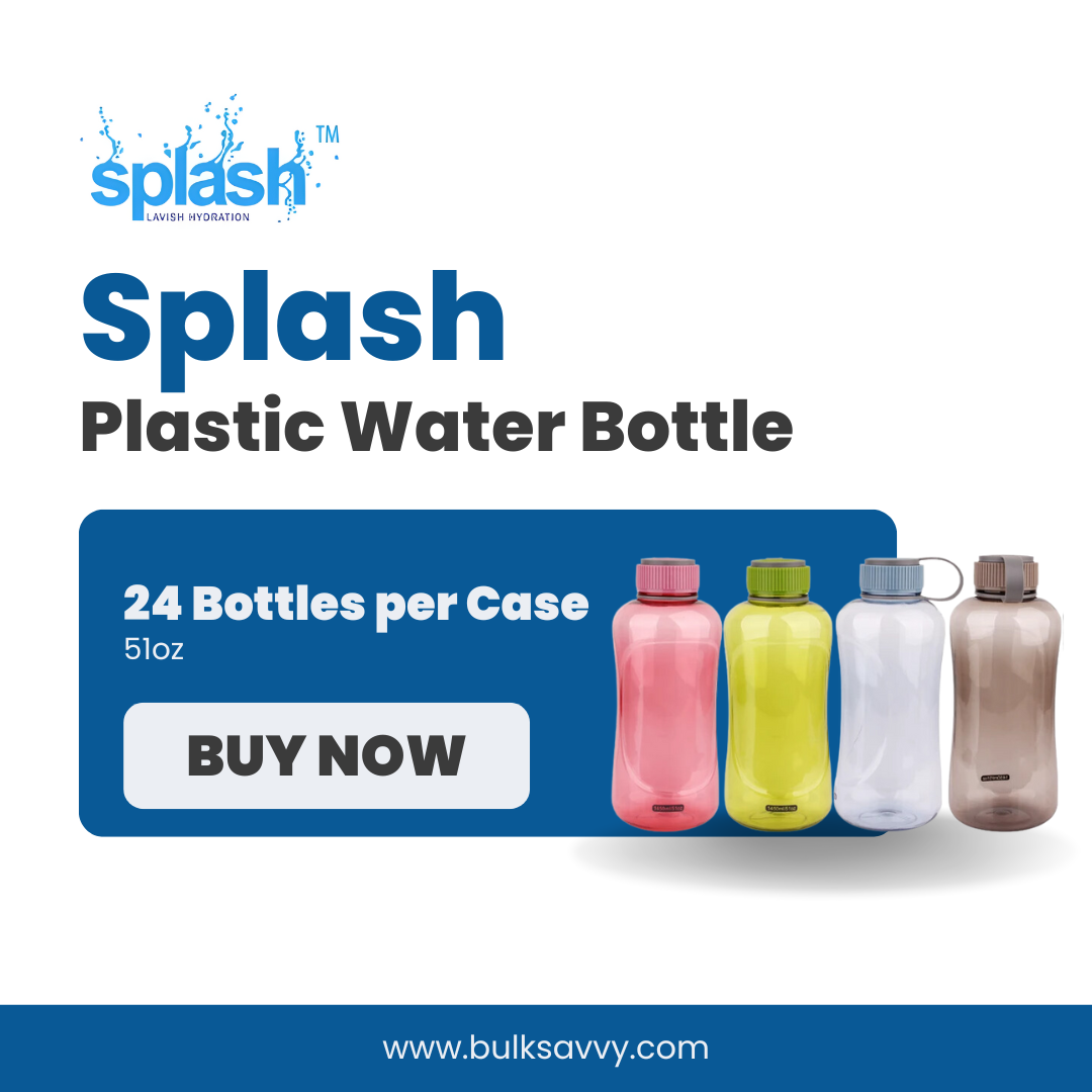 Bulk Order: Splash Plastic Water Bottle, 51oz - (24 Bottles per case)